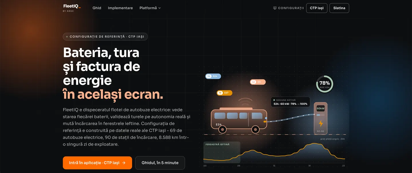 FleetIQ - bateria, tura și factura de energie în același ecran