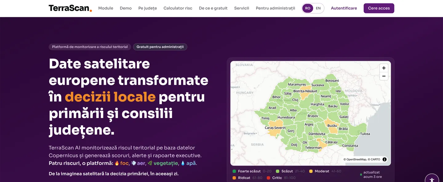 TerraScan AI - date satelitare europene transformate în decizii locale