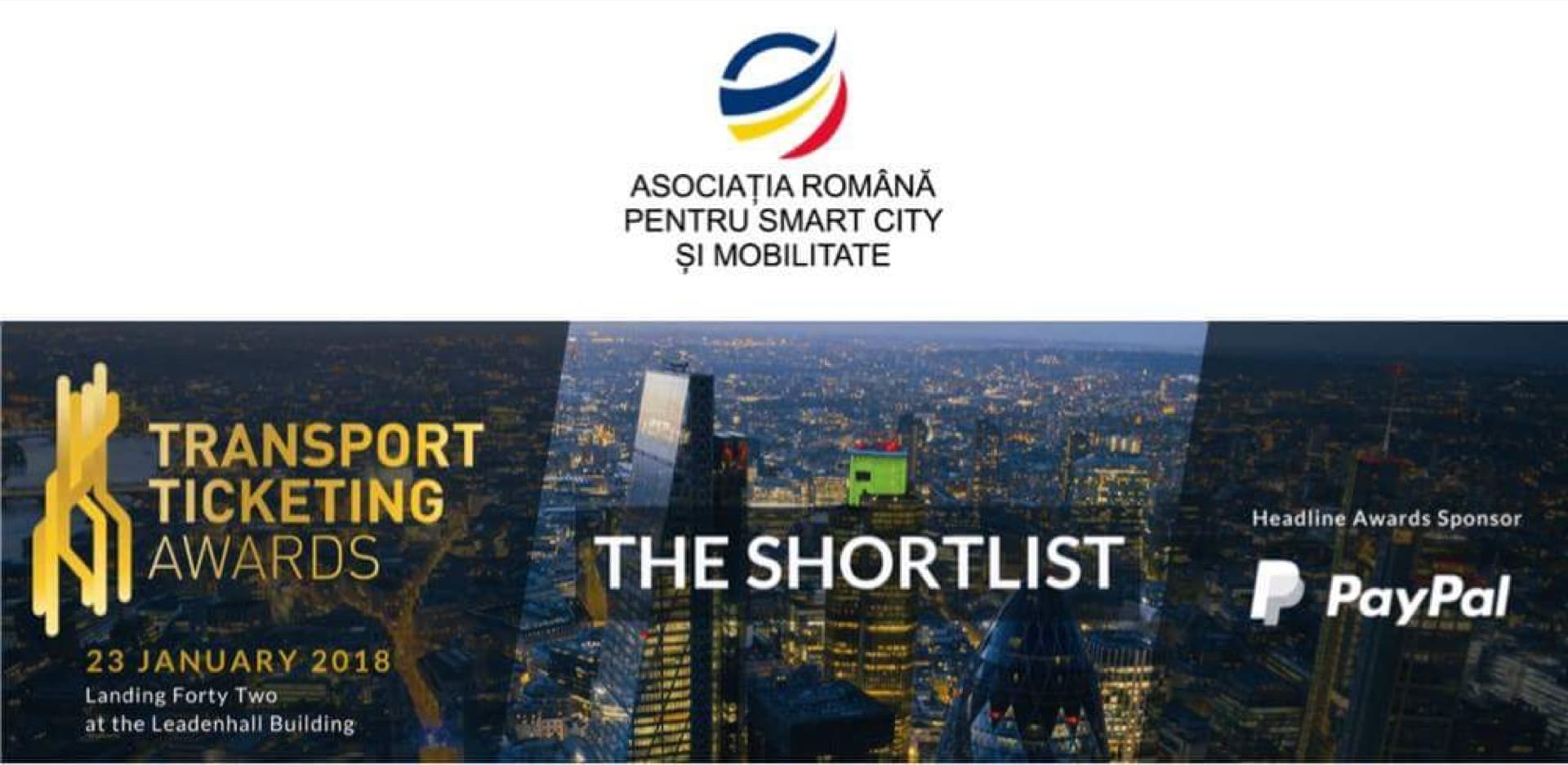 România va fi reprezentată la Transport&#038;Ticketing Awards 2018 la Londra de către Asociaţia Română pentru Smart City