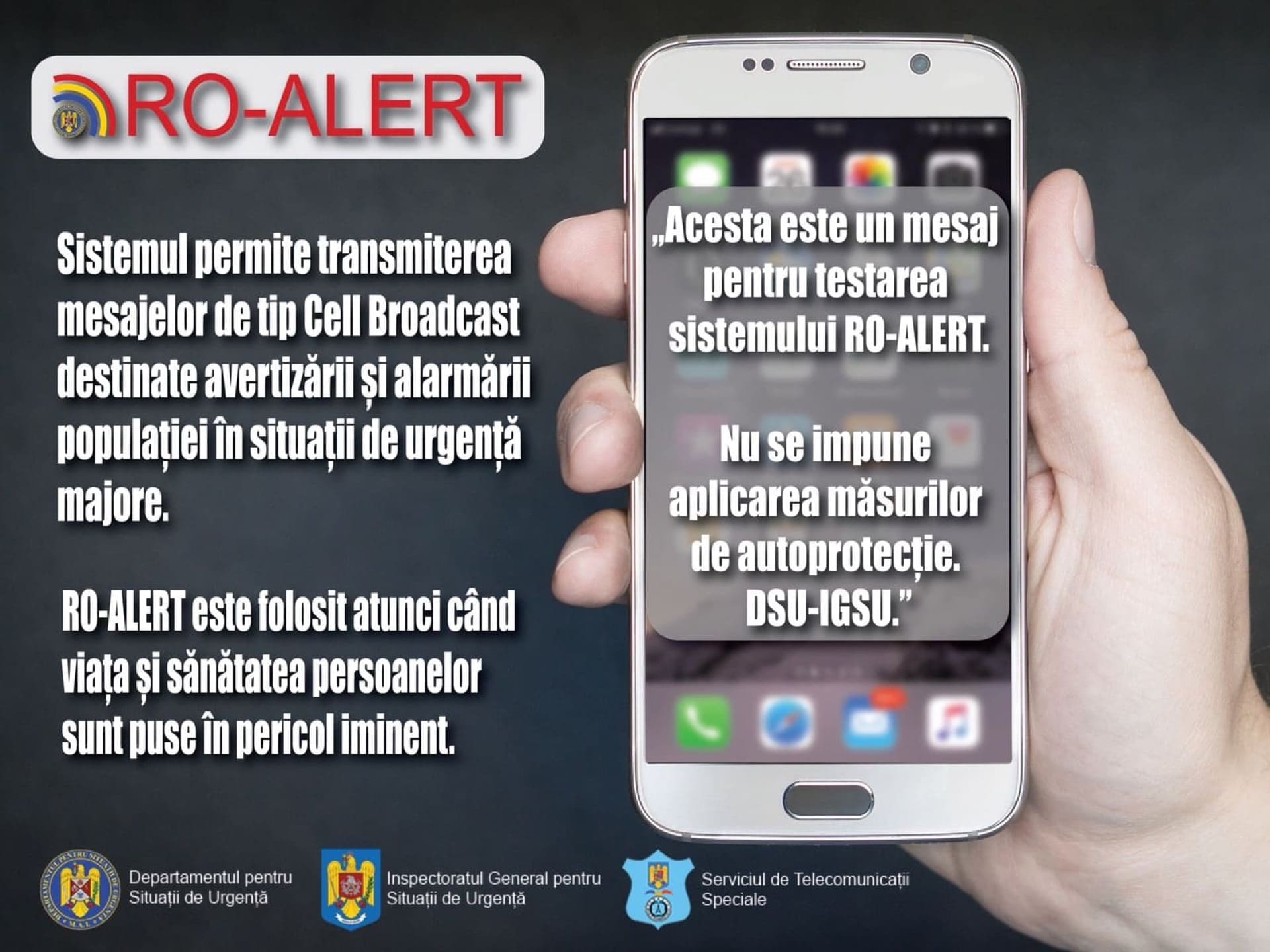 Încep noile testări ale sistemului de avertizare a populației RO-ALERT.