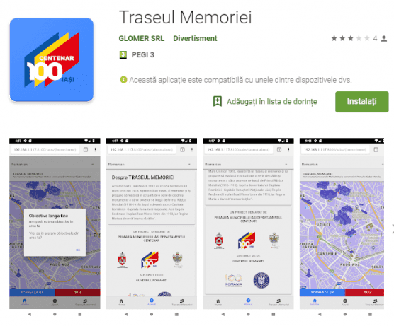 Iași Smart Turism - aplicația Traseul Memoriei pentru obiective turistice la Iași